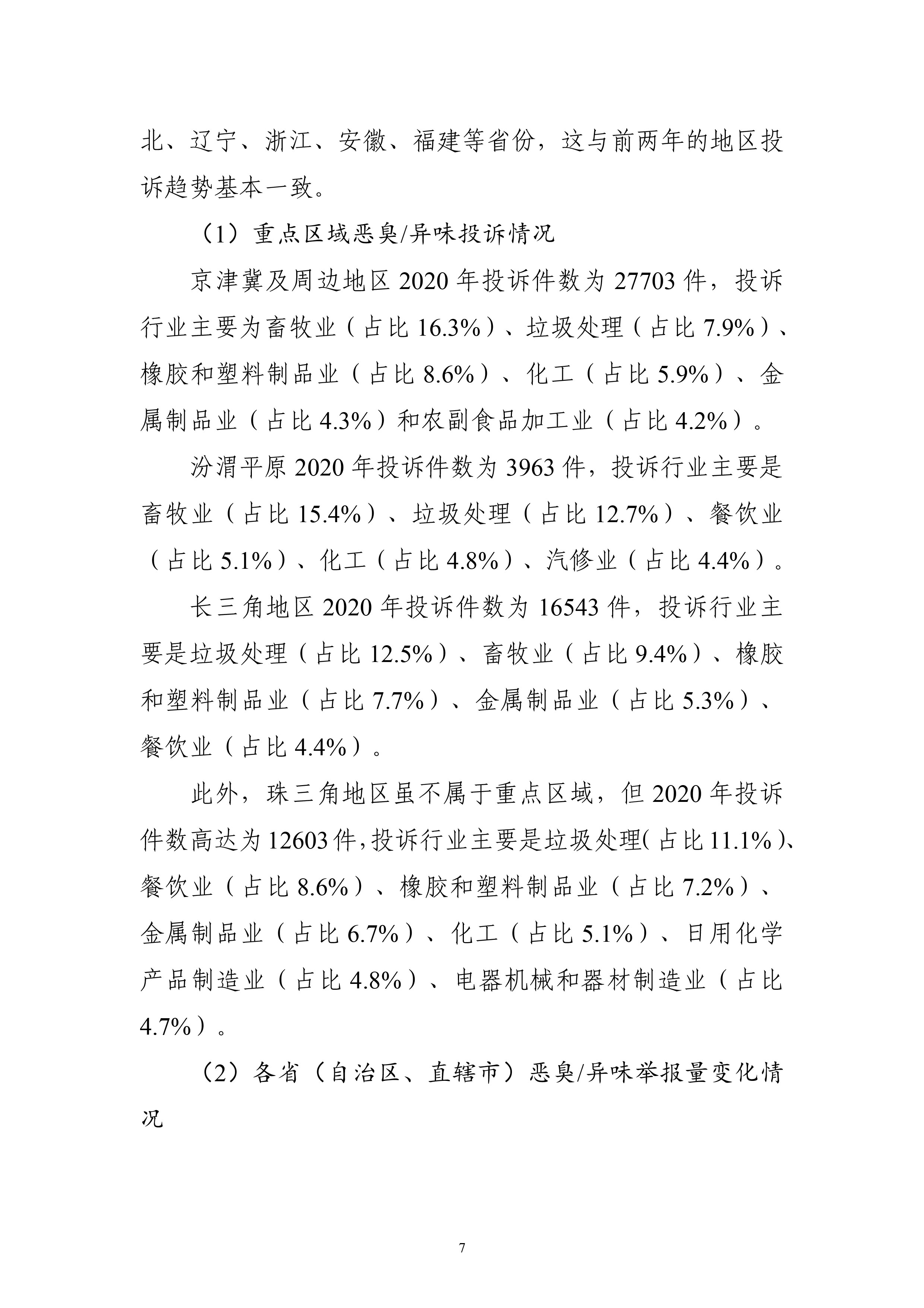 生态环境部大气环境司印发《2018-2020年全国恶臭/异味污染投诉情况分析》报告